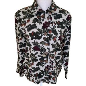 Geiger Vintage Grey with Woodland Floral Button Down Shirt 40(10)